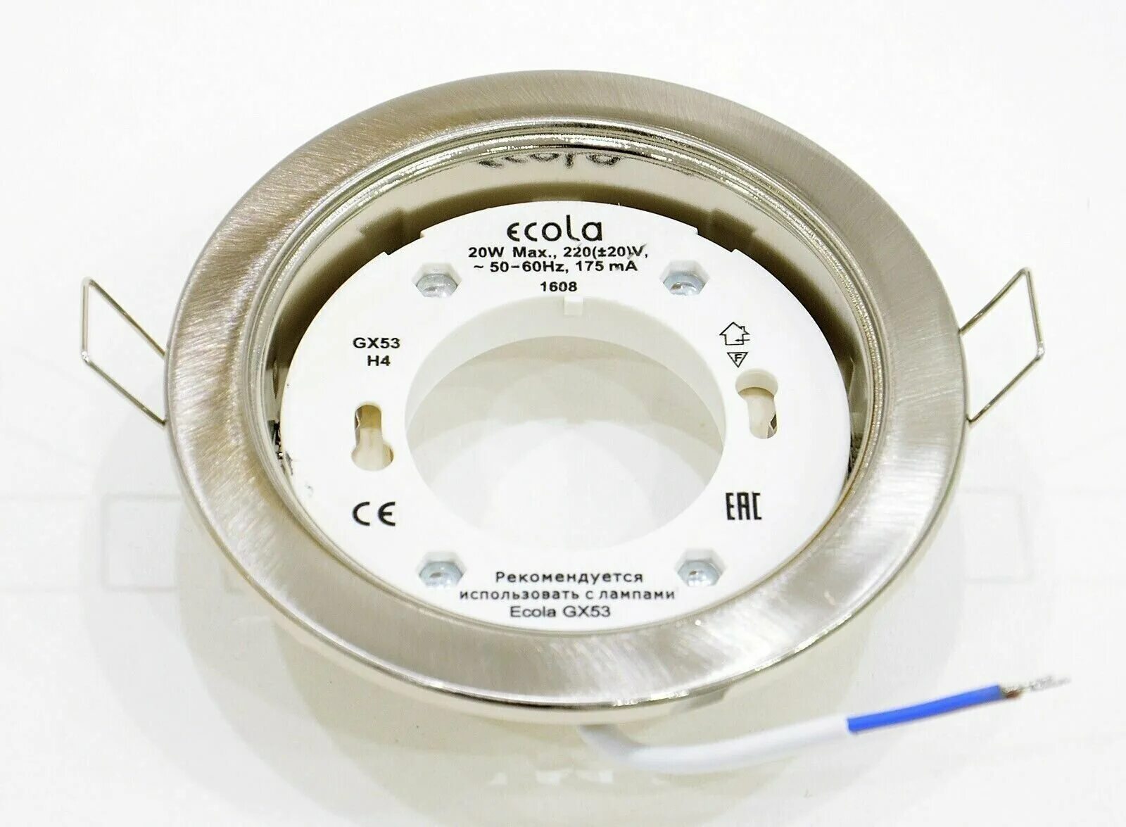 Gx53 xx 2 6w ecola электрическая схема Светильник Ecola FS53H4ECB, GX53, 20 Вт, цвет арматуры: хром, цвет плафона: белы