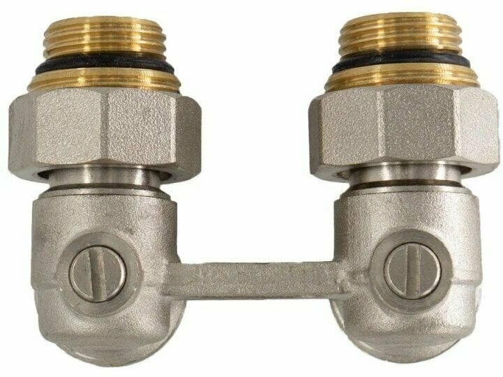 H образный узел нижнего подключения Узел угловой для нижнего подключения радиатора с комплектом адаптеров TIM ME221A