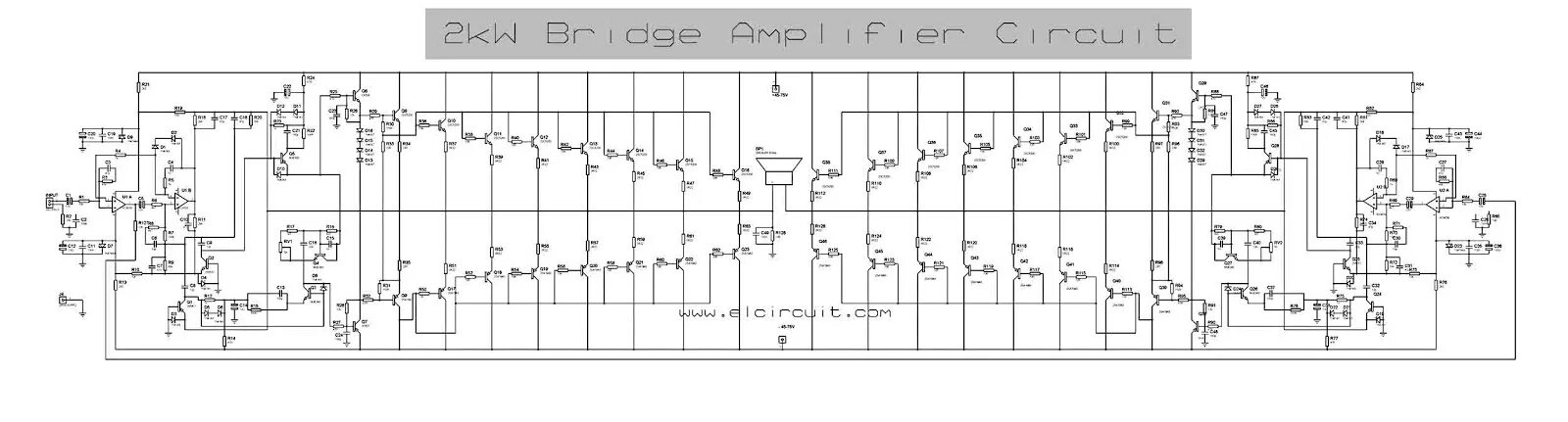 H схема усилитель DIY 2000W High Power Amplifier 2SC5200 2SA1943 - Electronic Circuit