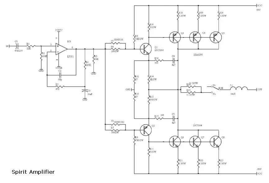 H схема усилитель RANGKAIAN POWER: Rangkaian Amplifier Spirit