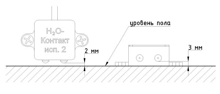 H2o контакт исп 2 схема подключения Датчик протечки H2O-Контакт NEW исп.2 (Н.З.