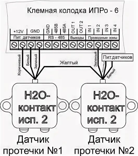 H2o контакт исп 2 схема подключения Купить датчик протечки воды (Н2О -Контакт NEW) исп. 2