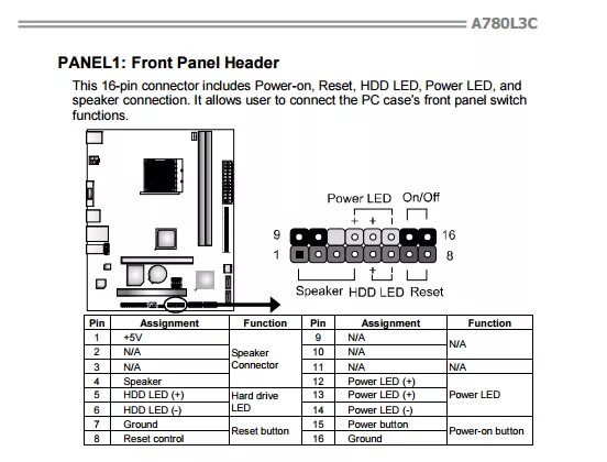 H310cm dvs подключение передней панели Ответы Mail.ru: Что не так подключил к материнской плате A780L3L?