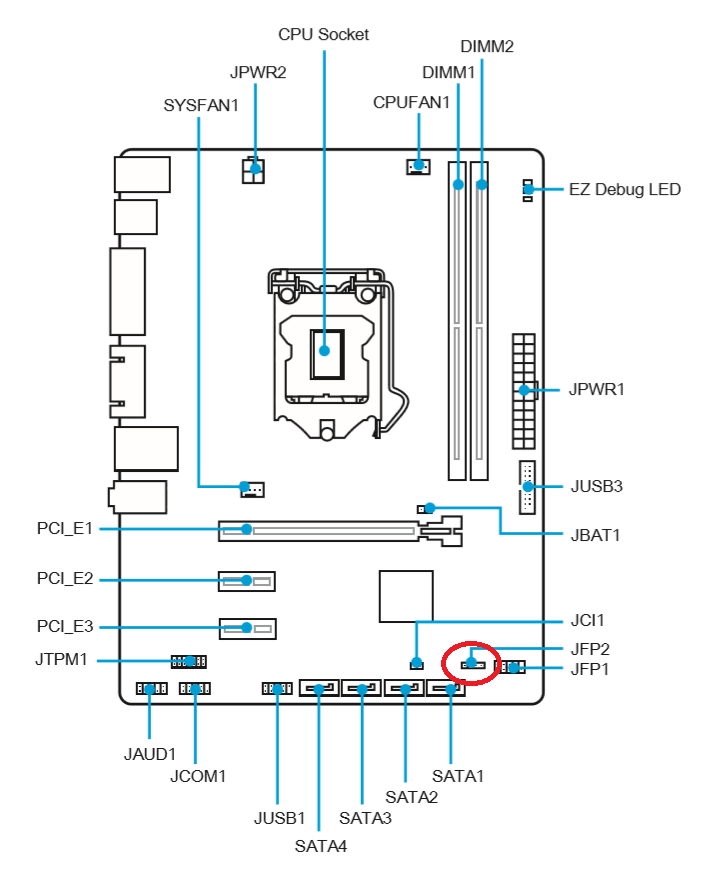 H310m pro vdh plus подключение передней панели Msi h110m vh