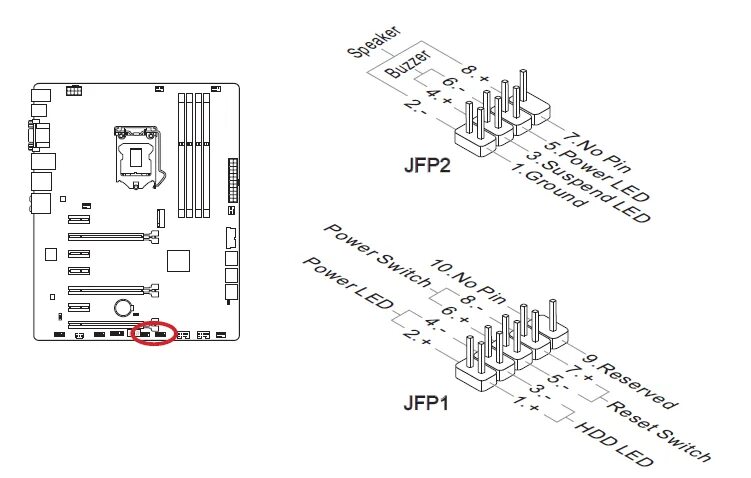 H610m подключение передней панели Подключение питания к плате msi