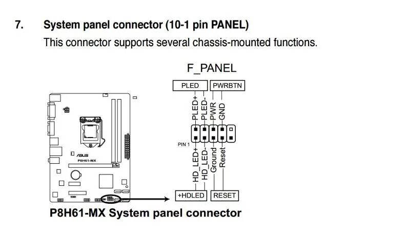 H61m k подключение передней панели Ответы Mail.ru: Помогите вставить провода в материнек p8h61-mx