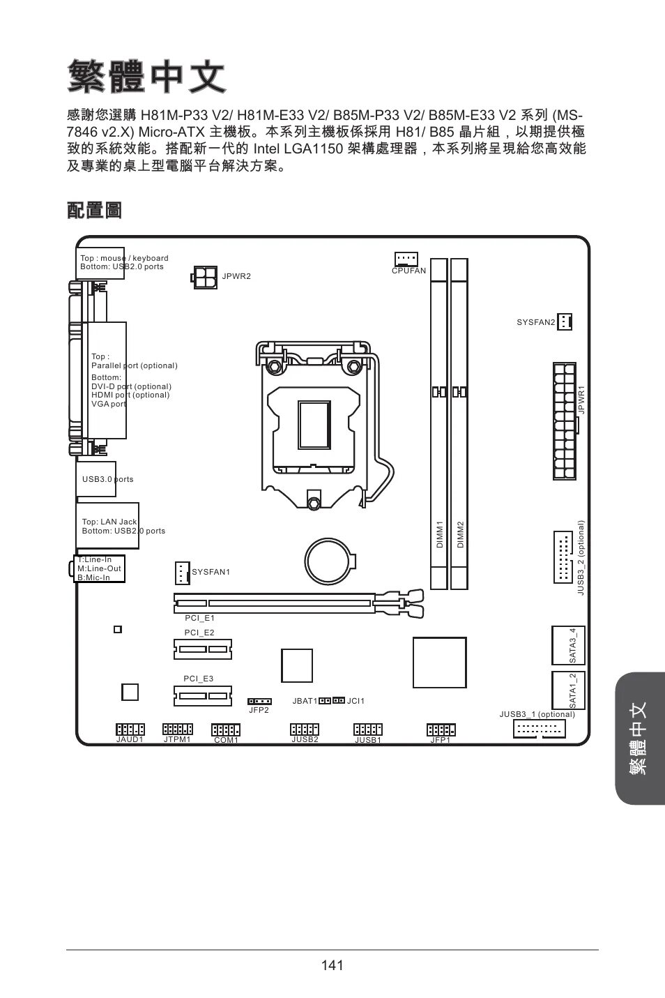 H81m p33 подключение кнопки включения 繁 體 中 文 MSI H81M-E33 V2 User Manual Page 141 / 182 Original mode