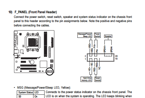 H81m p33 подключение передней панели Ответы Mail.ru: Куда присоединяется провод power sw на материнской плате gigabyt