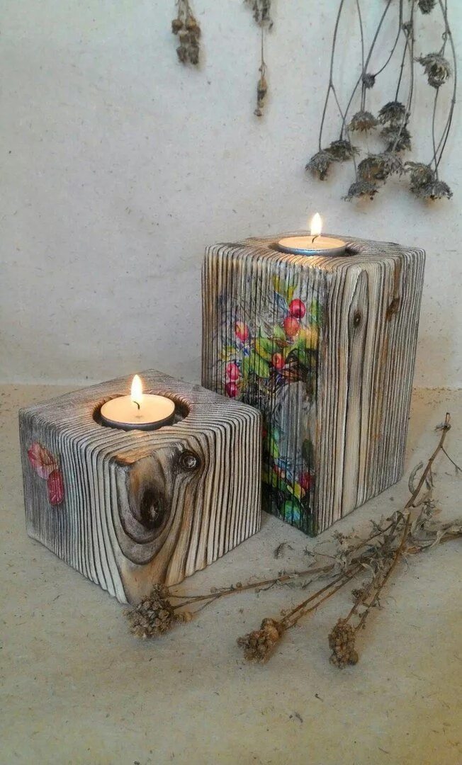 Handmade декор для дома Хендмейд идеи. Подсвечник своими руками. Декор, украшение для дома, поделки #хен