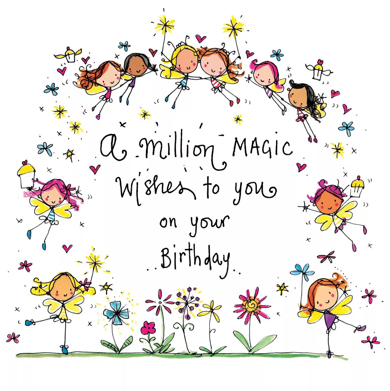 Happy birthday картинки красивые с пожеланиями A million magic wishes to you on your birthday! Happy birthday greetings, Birthd