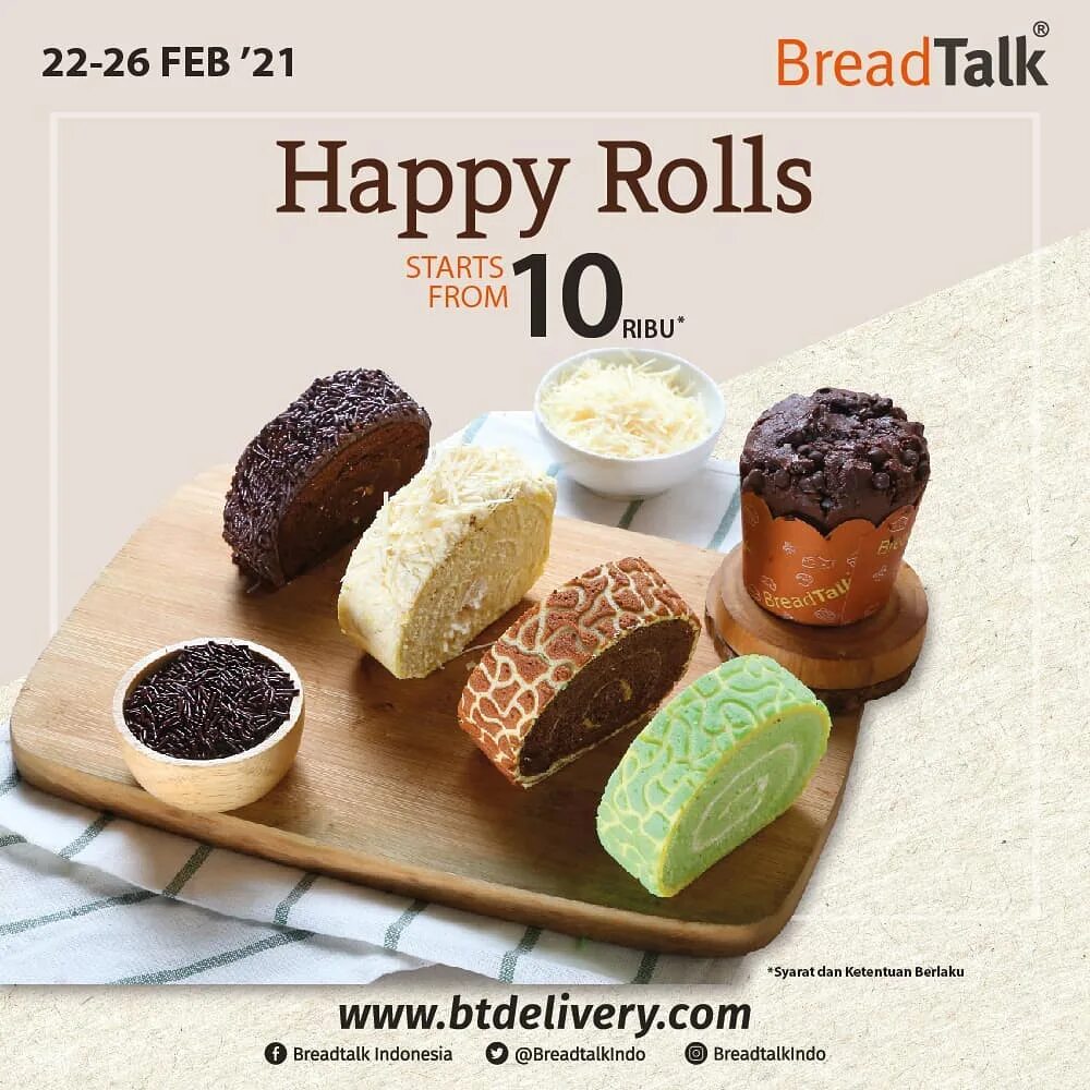Happy roll тульская ул 4 фото Dapatkan Promo BreadTalk Happy Rolls Mulai Rp10.000 Tidak berlaku Caripromoid