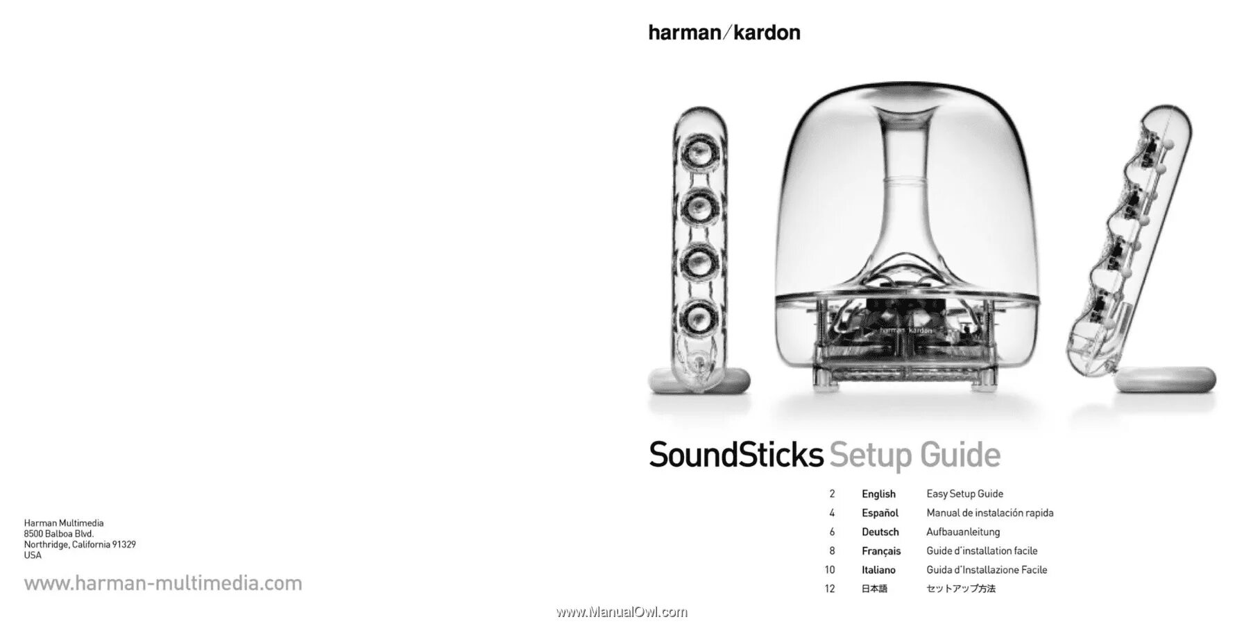 Harman kardon как подключить блютуз Harman Kardon SOUNDSTICKS Owners Manual - Page 3