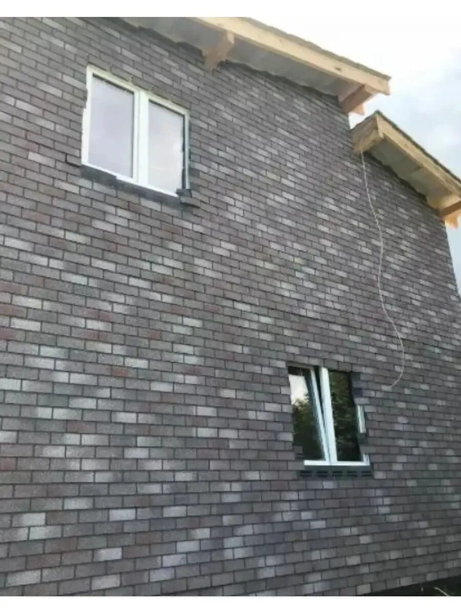 Hauberk готический кирпич фото Технониколь HAUBERK фасадная плитка Кирпич Готический 2,5м2 (25шт)