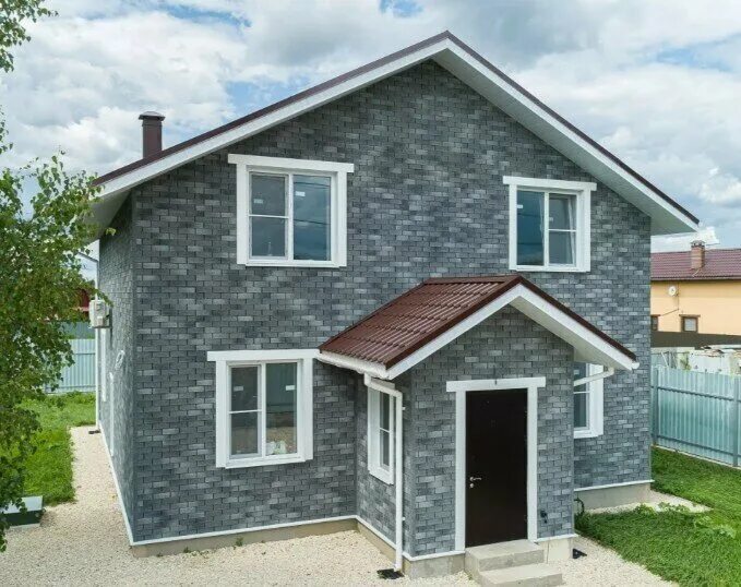 Hauberk готический кирпич фото Технониколь HAUBERK фасадная плитка Кирпич Готический (2,5м2) - купить в интерне