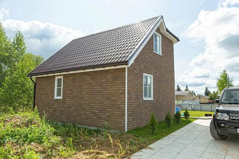 Hauberk песчаный кирпич фото домов Фасадная плитка ТЕХНОНИКОЛЬ HAUBERK коллекция Кирпич Песчаный цена, купить в Мос