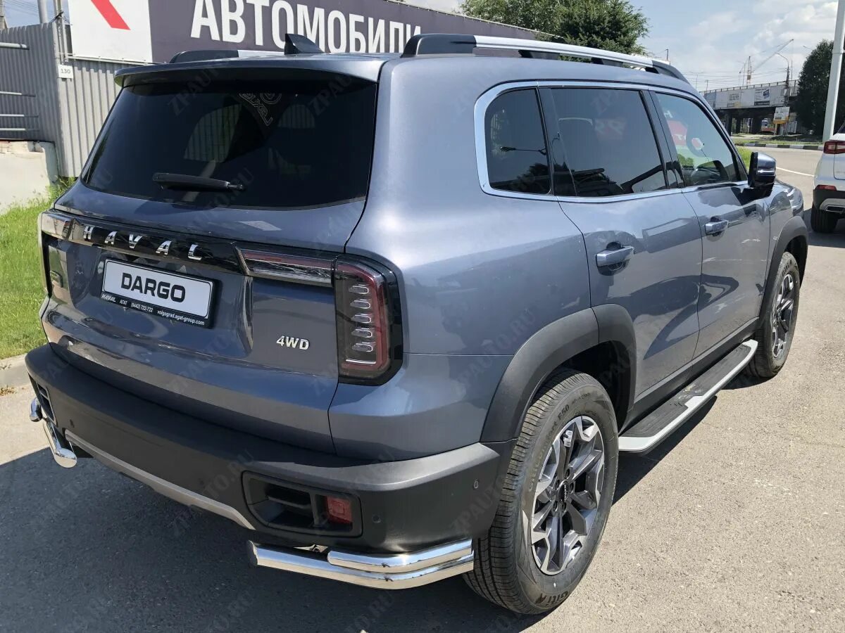 Haval dargo тюнинг фото Защита заднего бампера угловая двойная для автомобиля Haval Dargo 2022 арт. HVD.