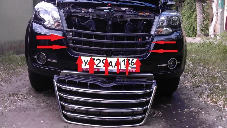 Haval h9 2024 решетка радиатора тюнинг Цыганский тюнинг (часть 3) Сетка в радиаторную решетку! - Great Wall Hover, 2 л,