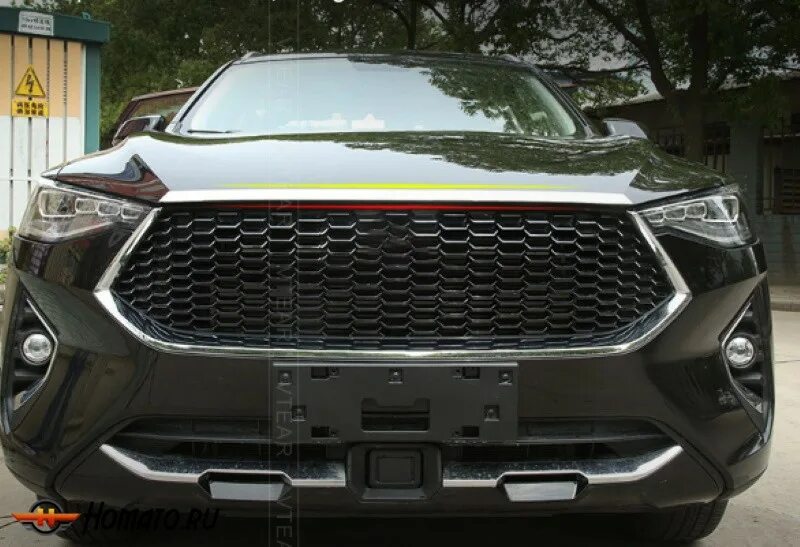 Haval m6 решетка радиатора тюнинг Молдинг верхний решетки радиатора для Хавал Ф7 нержавейка в интернет магазине Ho