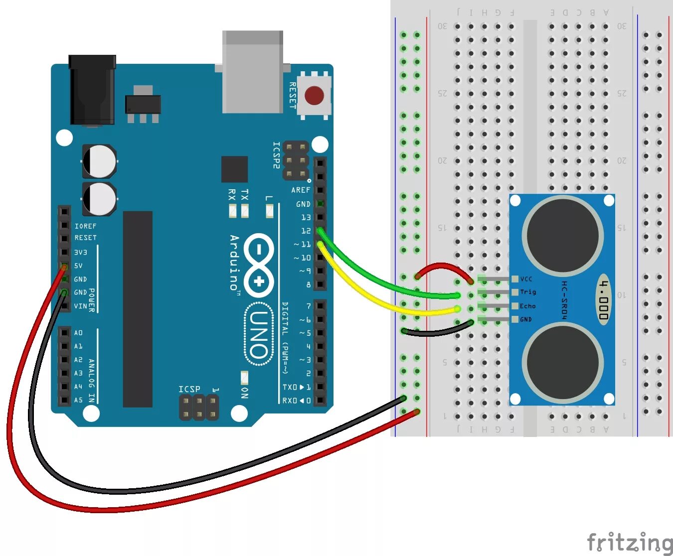 Hc sr04 схема подключения без ардуино Датчик расстояния HC-SR04 - ультразвуковой модуль Ардуино