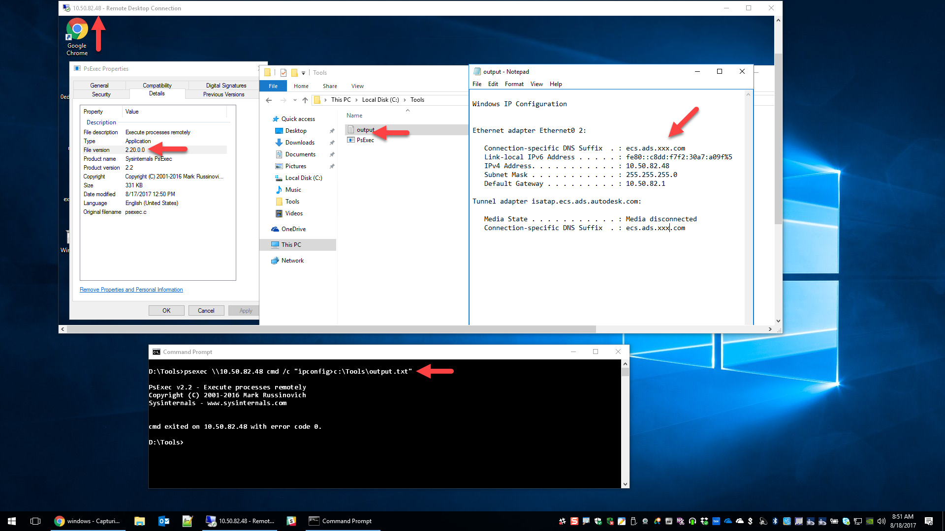 Psexec удаленное подключение Capturando a saída do processo remoto do psexec da sysinternal - SobreLinux