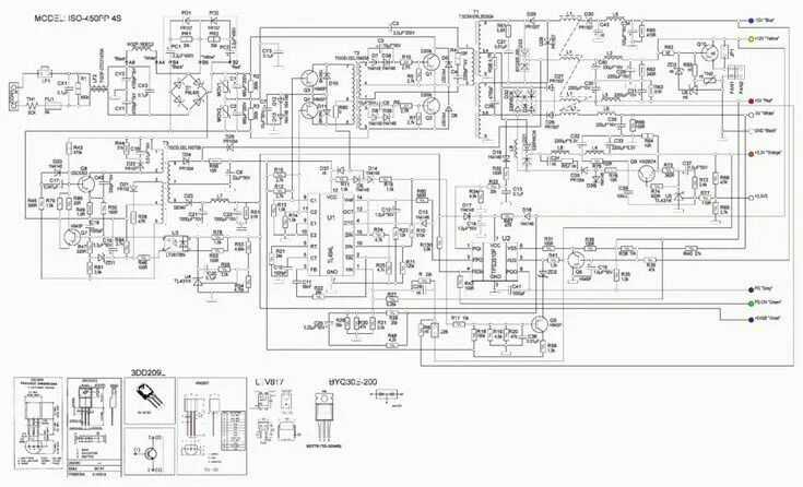 Pu7630220ac 8108 rv 4 схема подключения Схема ISO-450PP Atx, Computer supplies, Electronics circuit