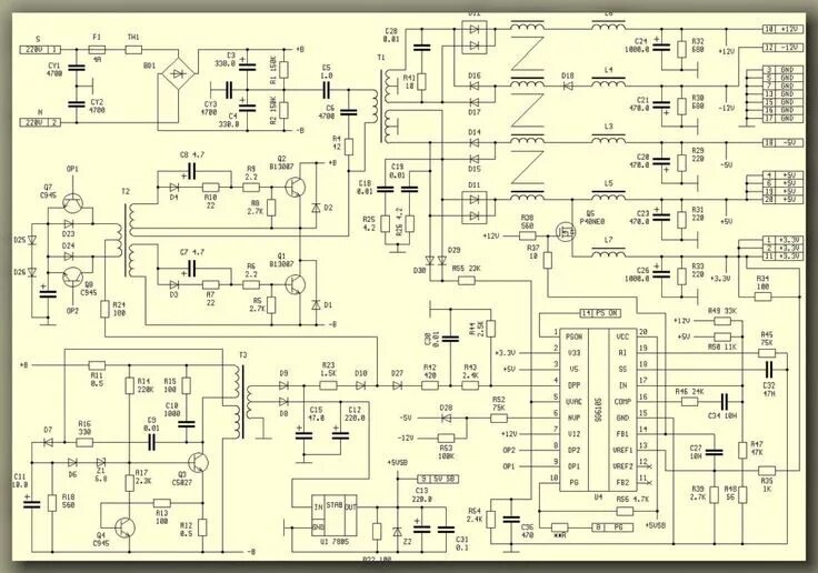 Pu7630220ac 8108 rv 4 схема подключения bp-atx-5- Power supply circuit, Computer power supplies, Electronics circuit