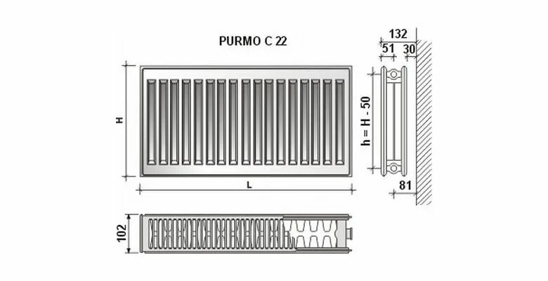 Purmo нижнее подключение Радиатор стальной Purmo Compact 22 500х800мм - цена, фото и инструкция - купить 