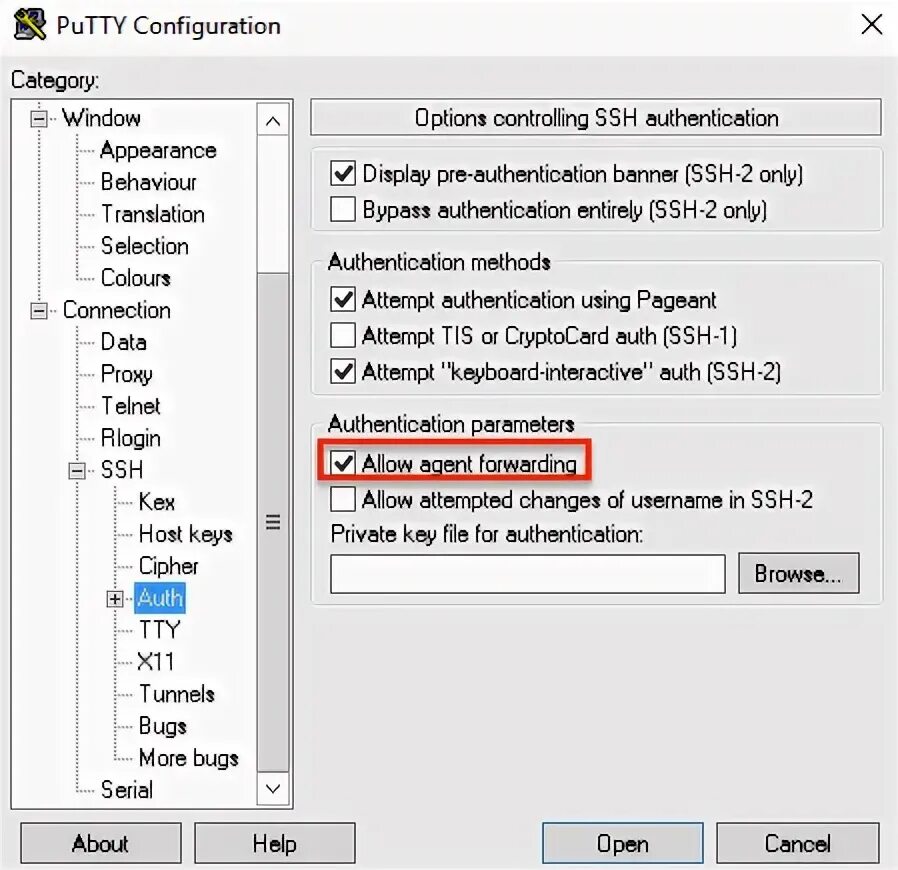 Putty подключение к виртуальной машине Connect to the server using SSH