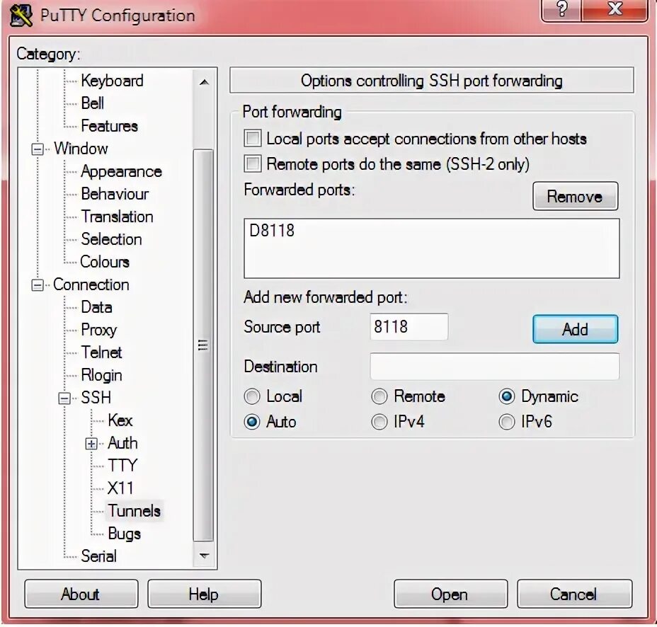 Putty подключение к виртуальной машине Reverse ssh tunnel rdp putty