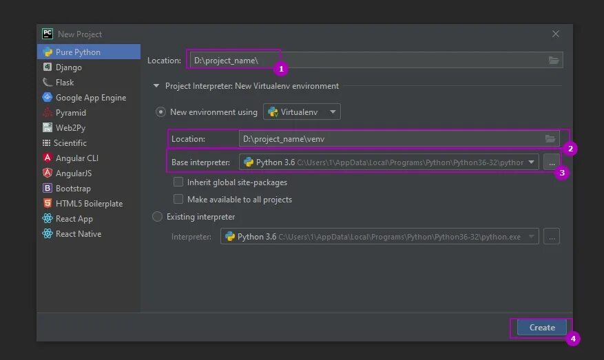 Pycharm подключение к виртуальной машине Имя virtualenv не распознано как имя командлета функции файла сценария или выпол