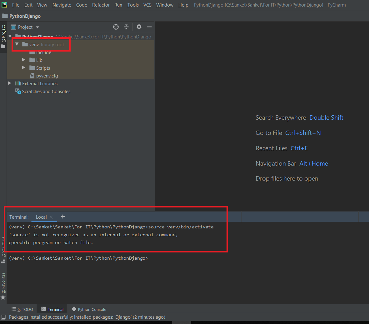 Pycharm подключение к виртуальной машине python - PyCharm - venv is not getting activated - Stack Overflow