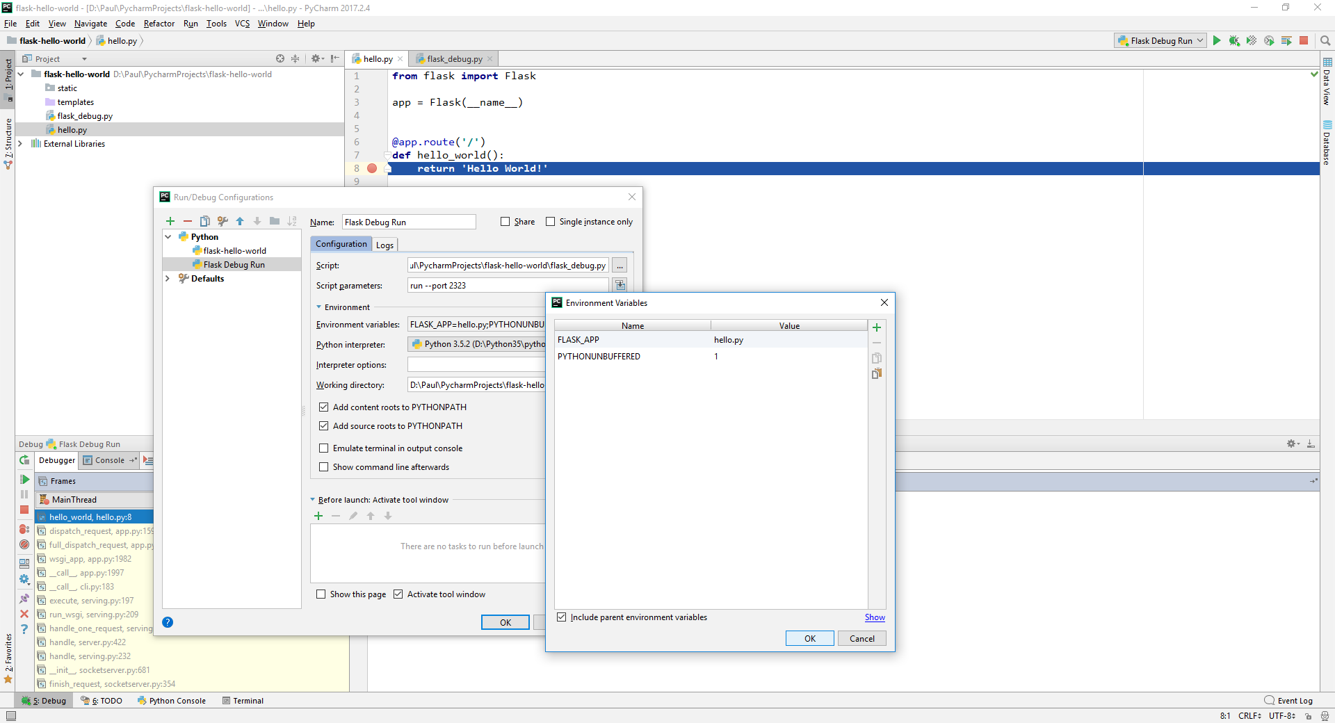 Pycharm подключение к виртуальной машине python 3.x - How to run Flask CLI from within PyCharm under Windows - Stack Over