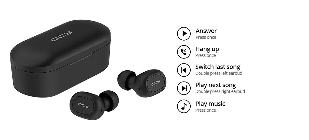 Qcy подключение к телефону TWS Bluetooth-наушники QCY T2C/T1S, бинауральные Беспроводные стереонаушники с м