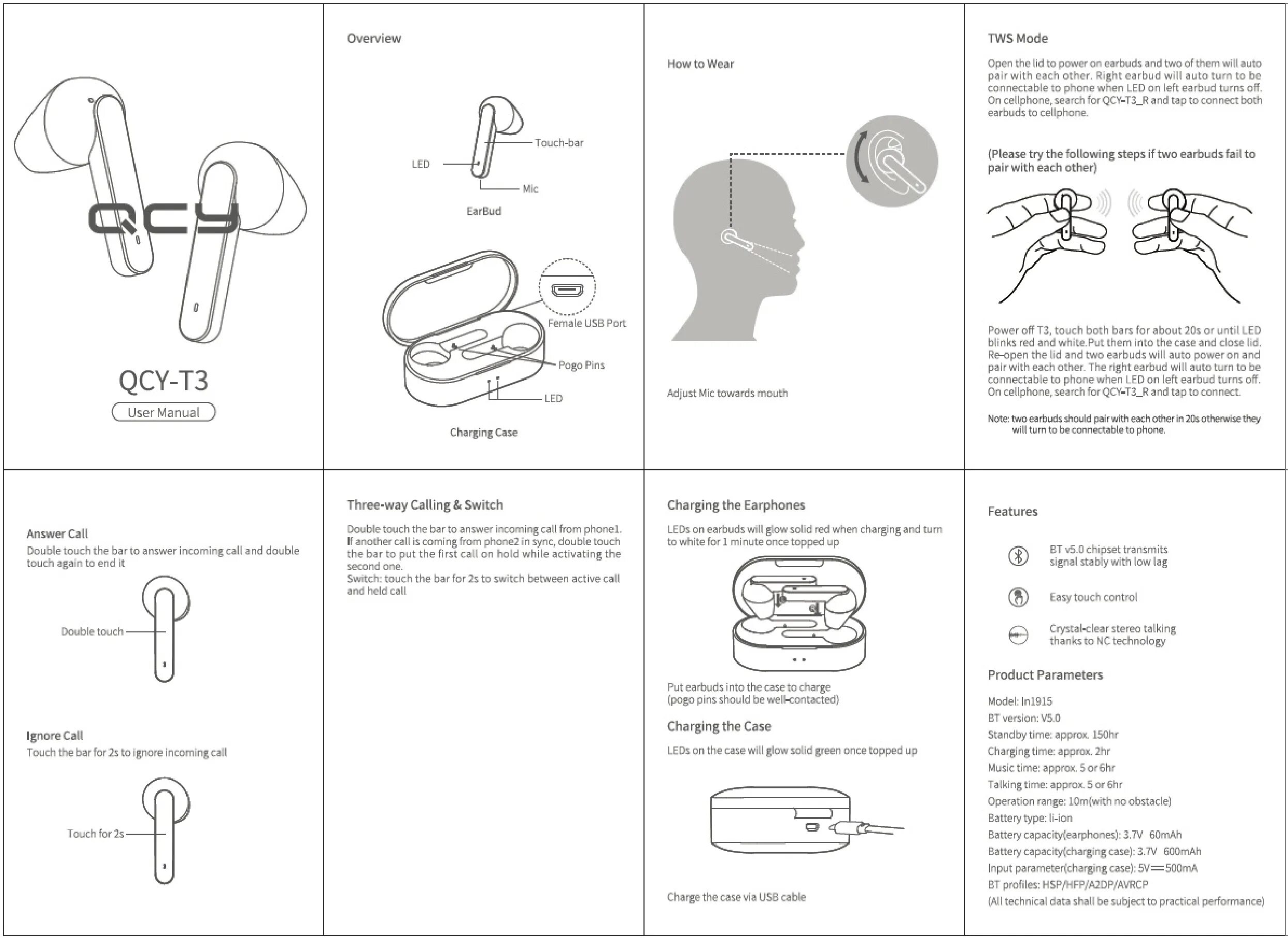 Qcy подключение к телефону Qcy Qy8 User Manual : Qcy T5 User Manual Qcy Earbuds Qcy Wireless Earbuds T11 T1