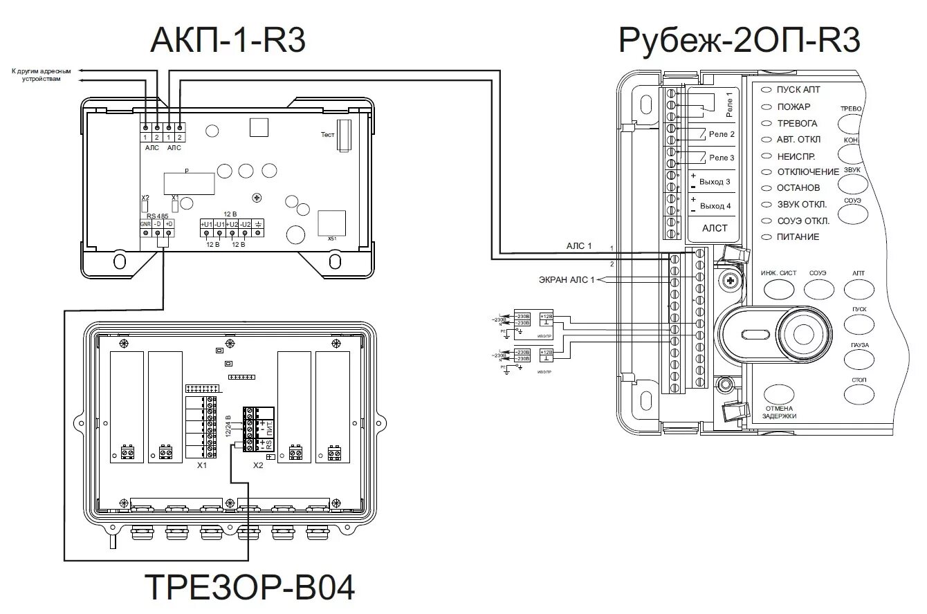 R3 рубеж 2оп подключение к компьютеру Интеграция по интерфейсу RS-485 c ОПС "RUBEZH протокол R3"