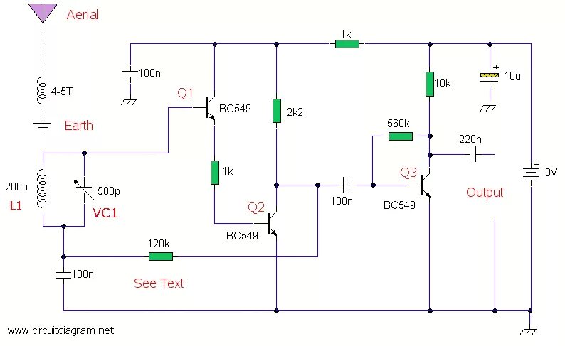 Radio receiver ar 1 500n схема подключения AM Radio Receiver - Circuit Scheme