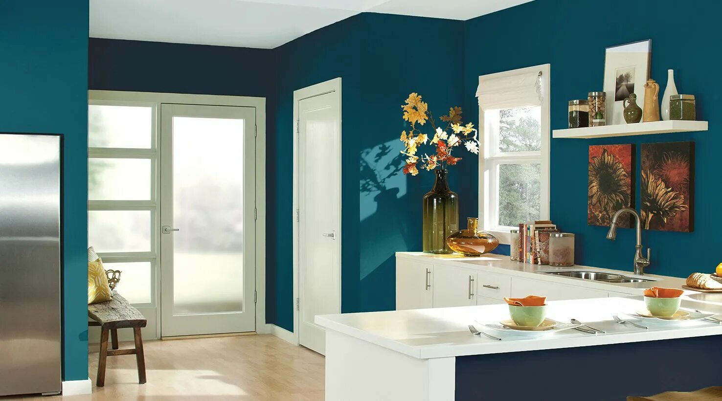 Ral 6019 в интерьере стены Kitchen - Blues Color Inspiration