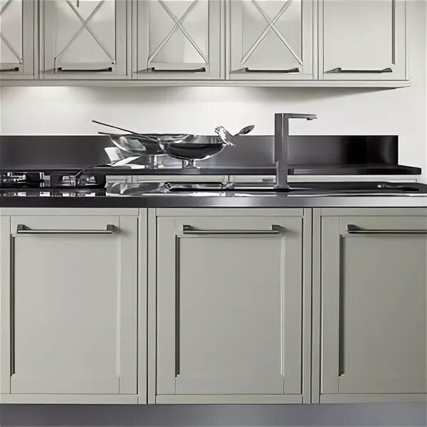 Ral 7044 серый шелк в интерьере RAL 7044 Silk grey impression Home kitchens, Kitchen design, Kitchen