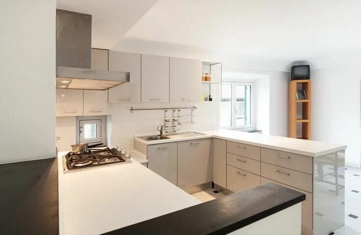 Ral 9002 какой цвет в интерьере RAL 9002 Grey White - High Gloss Kitchen cabinet doors, Gray and white kitchen, 