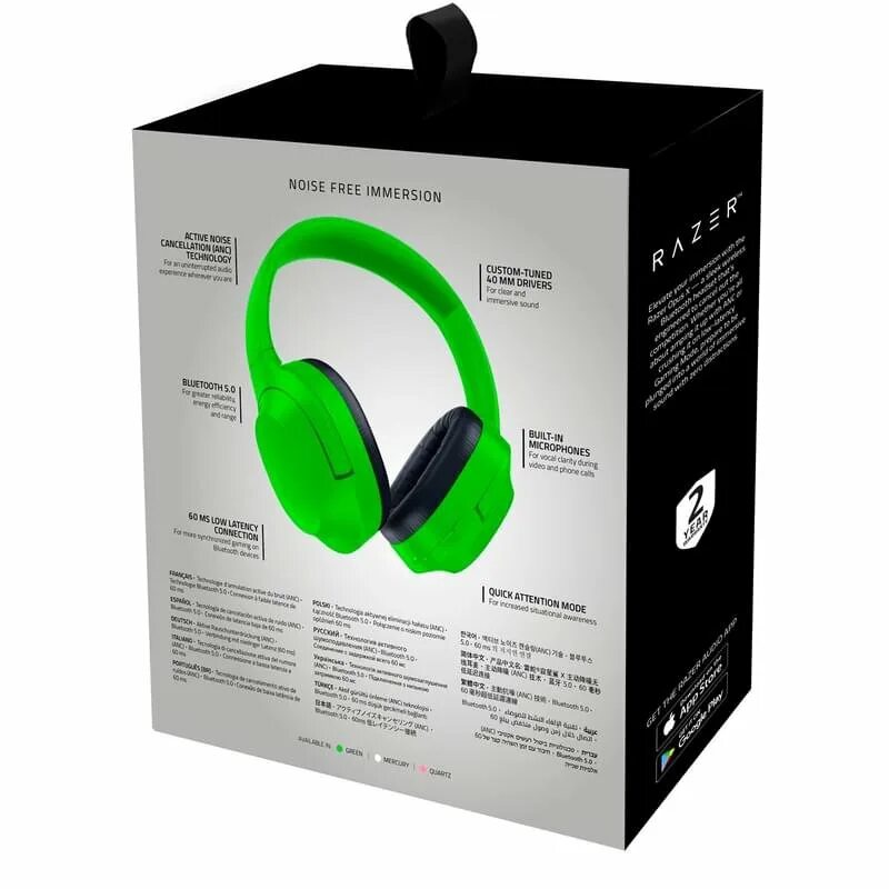 Razer opus x как подключить к пк Игровая гарнитура беспроводная Razer Opus X, Green (RZ04-03760400-R3M1) - купить