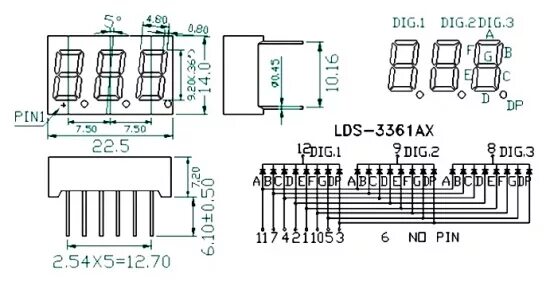 Rcn 2381 7ks12 w9 распайка Сегментный индикатор 0.36", 3 разряда, красный, ОК, 3631AS купить