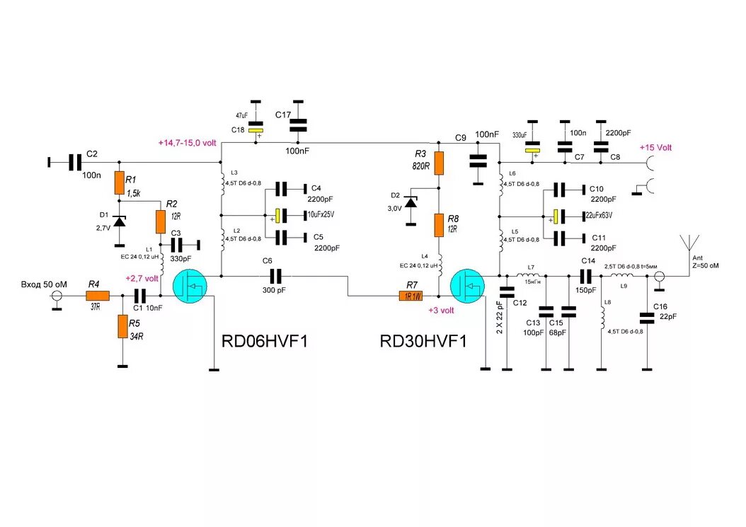 Rd15hvf1 усилитель схема VRTP - RD30HVF1 в передатчике УКВ диапазона