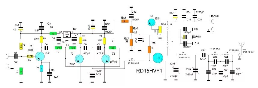 Rd15hvf1 усилитель схема VRTP - Усилитель 87.5 - 108 МГц на транзисторе RD15