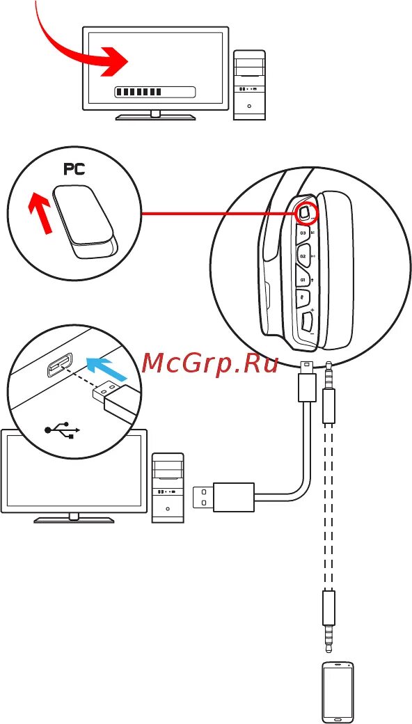 Realme подключение к компьютеру Logitech G635 (981-000750) 26/283 Configuration pour pc mode pc