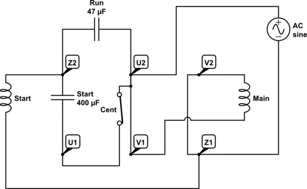 Recs 220 p схема подключения What other connections are made in the motor housing related to the Centrifugal 