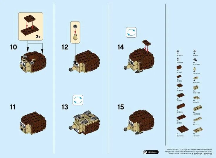 Red edu инструкции по сборке Promotional - Hedgehog Lego 40212 Artisanat de lego, Lego animaux, Idées lego