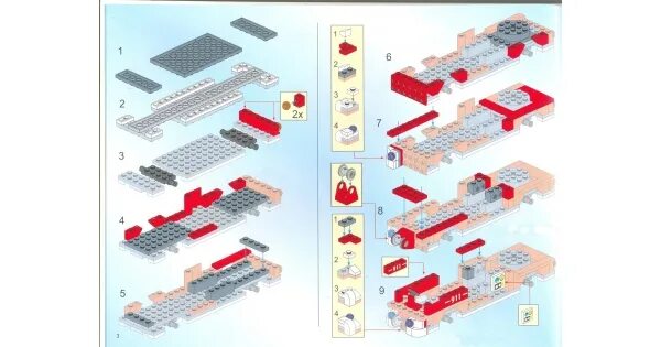 Red инструкции по сборке Детский конструктор fire rescue пожарная станция 980 деталей Brick 911 - купить 
