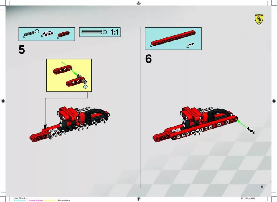 Red инструкции по сборке Lego 8386 Гоночный автомобиль Феррари F1 в масштабе 1:10: описание, детали. Инст
