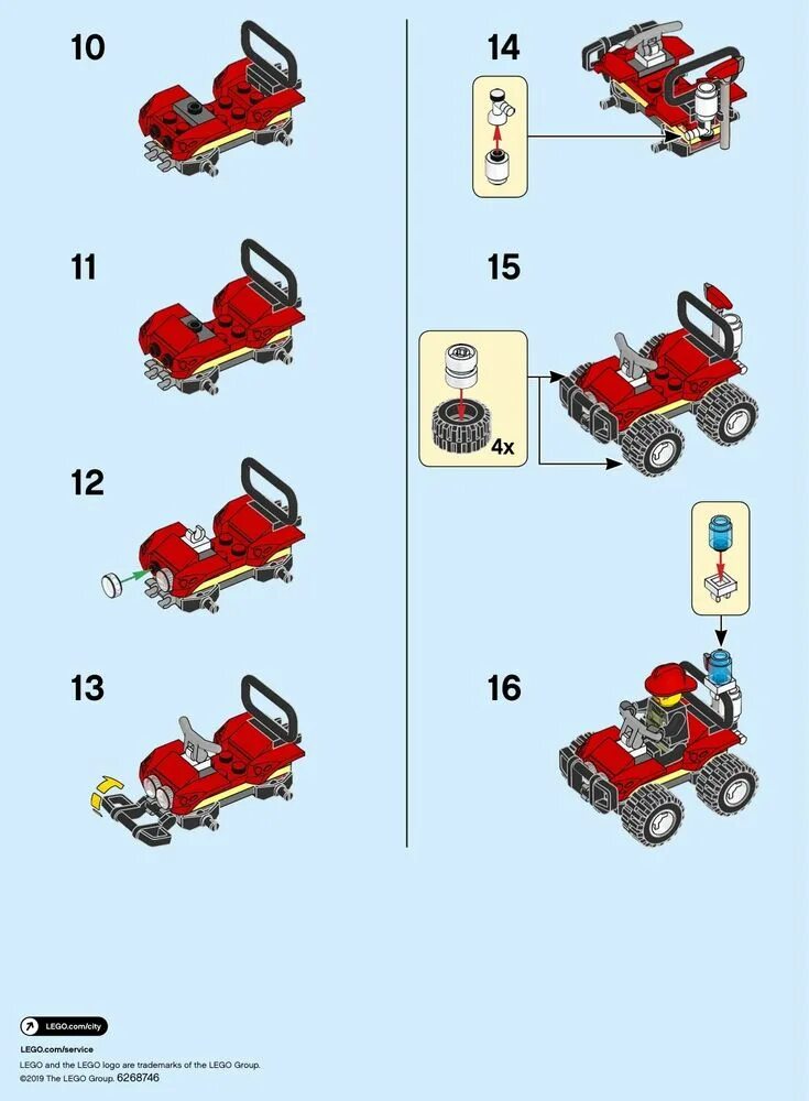 Red инструкции по сборке Lego Fire Truck Instructions
