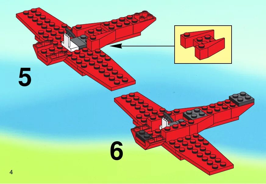 Red инструкции по сборке Lego 6615 Самолёт для трюков: описание, детали. Инструкция по сборке